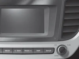 Hyundai Accent head unit faceplate type A with labeled keys and display