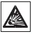 Battery safety icon: explosive hydrogen gas present