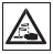 Battery safety icon: corrosive sulfuric acid hazard