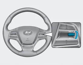 Hyundai Accent cruise control RES+ button used to increase set speed