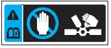 Warning icon: keep hands away from electric cooling fan