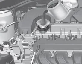 Hyundai Accent Smartstream G1.6 dipstick markings showing F and L oil level range