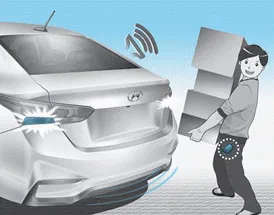 Hyundai Accent Smart Trunk automatic opening sequence after alert chimes