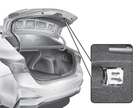 Hyundai Accent emergency trunk safety release lever inside the trunk for escape