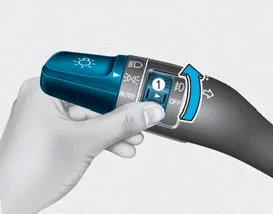 Hyundai Accent front fog lamp switch position and indicator