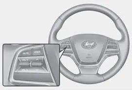 Hyundai Accent steering wheel remote control buttons layout - Type A