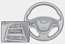 Hyundai Accent steering wheel remote control buttons layout - Type B