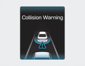 Hyundai Accent FCA first collision warning message displayed on the LCD screen