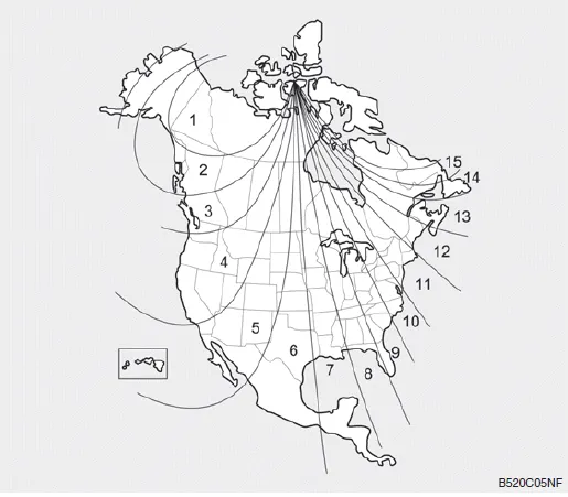 Hyundai Accent compass zone map for Z-Nav mirror