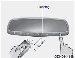 Hyundai Accent positioning of garage door remote near HomeLink buttons