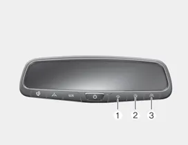 Hyundai Accent HomeLink buttons and indicator light overview (positions 1–3 and indicator 4)