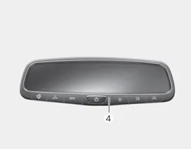 Hyundai Accent HomeLink operating example showing button selection and indicator status