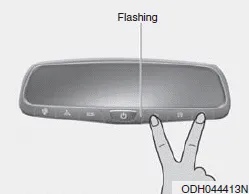 Hyundai Accent HomeLink erase procedure showing buttons (1) and (3) held simultaneously