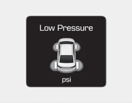 Hyundai Accent low tire pressure warning message on LCD display