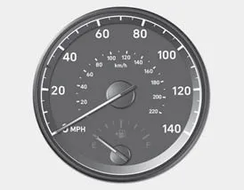 Hyundai Accent speedometer displaying vehicle speed in MPH and km/h