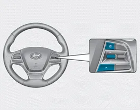 Hyundai Accent LCD display control buttons on steering wheel or cluster panel