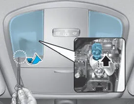 Hyundai Accent map lamp lens and bulb location