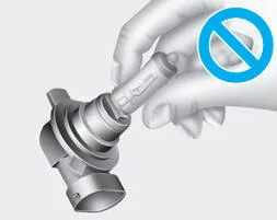 Warning icon for handling halogen bulbs safely