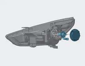 Hyundai Accent Type A halogen headlamp bulb access and cover removal