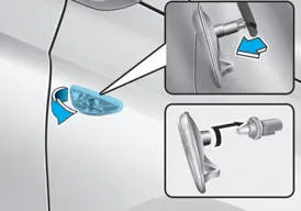 Hyundai Accent side repeater lamp location - Type A