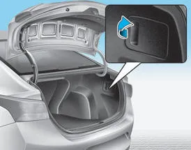 Hyundai Accent rear lamp access points for stop/tail and turn signal bulbs