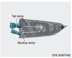 Hyundai Accent tail/reverse bulb socket removal from rear lamp housing