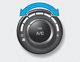 Hyundai Accent fan speed control knob for blower speed and airflow