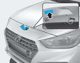 Hyundai Accent air conditioning refrigerant label location under hood