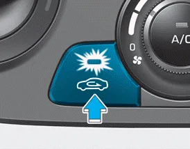 Hyundai Accent air intake control button for fresh air or recirculation