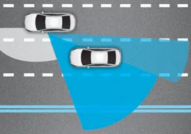 Hyundai Accent blind spot mirror example view of rear side area to reduce blind spots