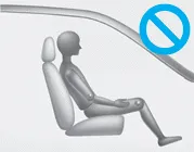 Hyundai Accent OCS warning: do not sit with hips shifted forward on the seat