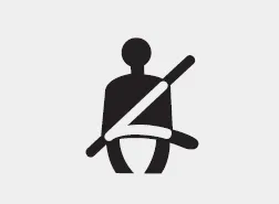 Hyundai Accent seat belt warning light symbol shown in instrument cluster