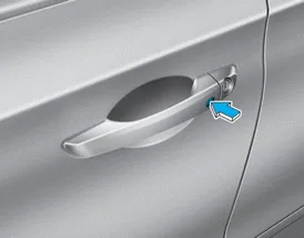 Hyundai Accent Smart Key door unlock button and outside handle button for unlocking