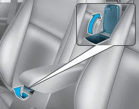 Hyundai Accent center console storage compartment latch and lid