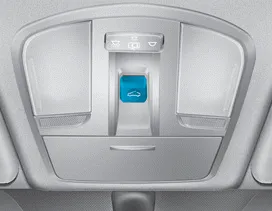 Hyundai Accent sunroof switch on the overhead console for sliding and tilting the sunroof
