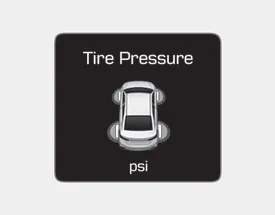 Hyundai Accent Assist mode screen for checking tire pressure values on the cluster display
