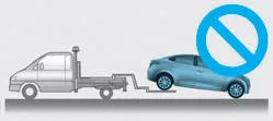 Hyundai Accent towing caution: do not tow with front wheels on the ground
