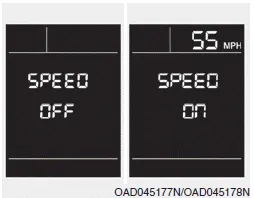 Hyundai Accent digital speedometer readout in mph on the cluster LCD