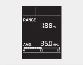 Hyundai Accent estimated driving range display on the trip computer