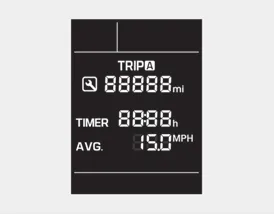 Hyundai Accent Trip A/B display showing tripmeter, elapsed time, and average speed