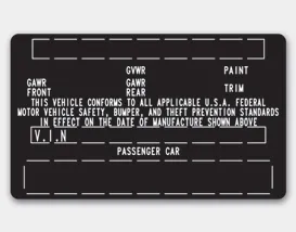 Hyundai Accent certification label displaying GVWR and GAWR ratings on the door sill