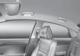 Hyundai Accent curtain air bag location along roof rail above front and rear doors
