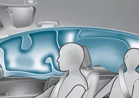 Hyundai Accent curtain air bag deployment area covering side windows